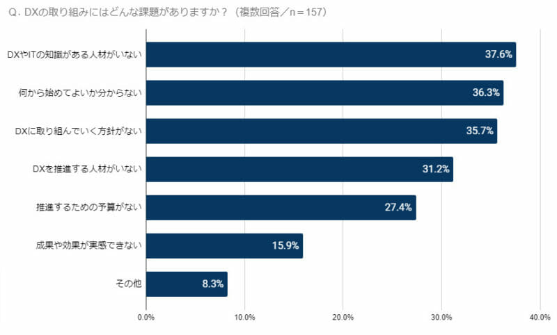 グラフ(Q1.DXの取り組みには、どんな課題がありますか?)