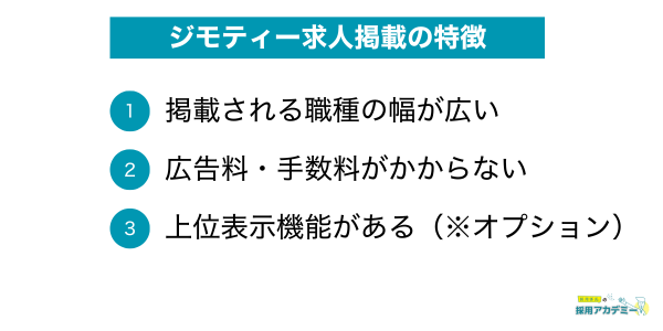 ジモティー求人掲載の特徴