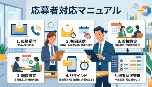 応募者対応マニュアル｜初回返信・面接設定・辞退防止まで使える実務テンプレート