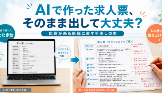 ChatGPT・生成AIで作った求人票、そのまま出して大丈夫？応募が来る原稿に直す手直しの型【中小企業向け】