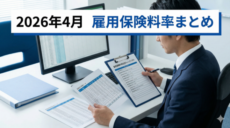 2026年4月 雇用保険料率まとめ　一般・建設・農林水産の早見表と計算方法