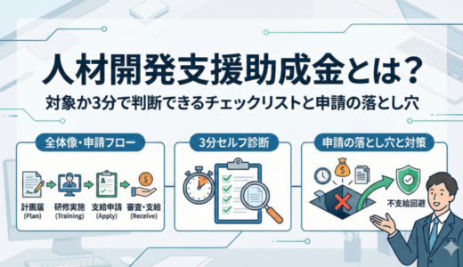 人材開発支援助成金とは？対象か3分で判断できるチェックリストと申請の落とし穴