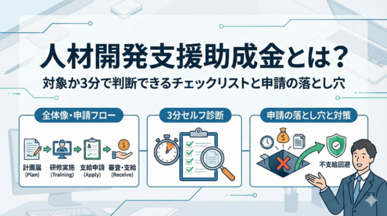 人材開発支援助成金とは？対象か3分で判断できるチェックリストと申請の落とし穴
