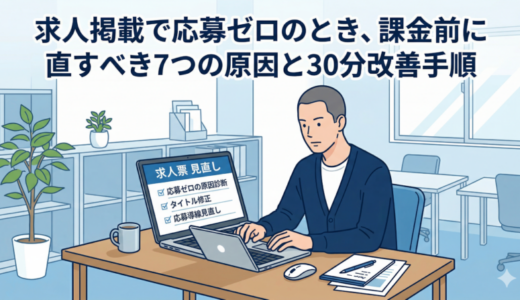 求人掲載で応募ゼロのとき、課金前に直すべき7つの原因と30分改善手順